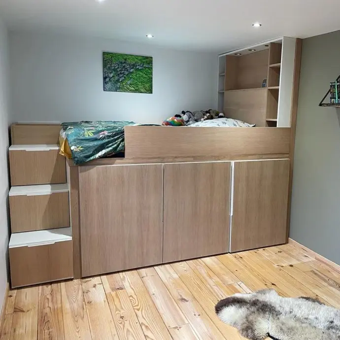 Aménagement sous lit d'enfant sur mesure à Marseille 12e